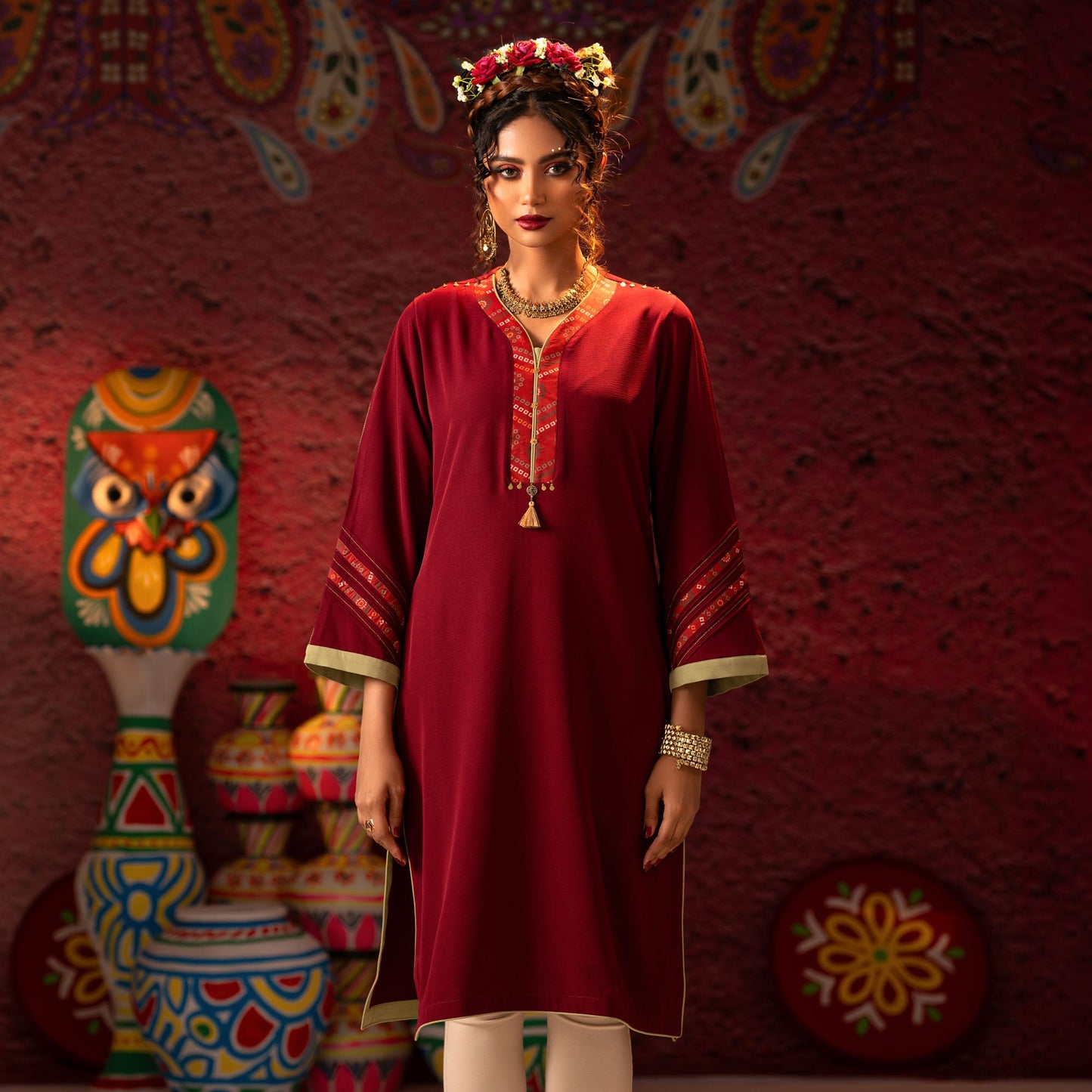 Womens Red Kurti