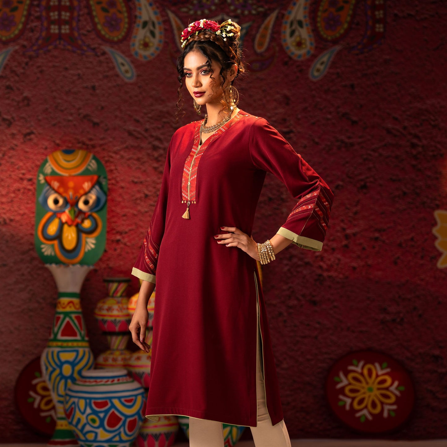 Womens Red Kurti