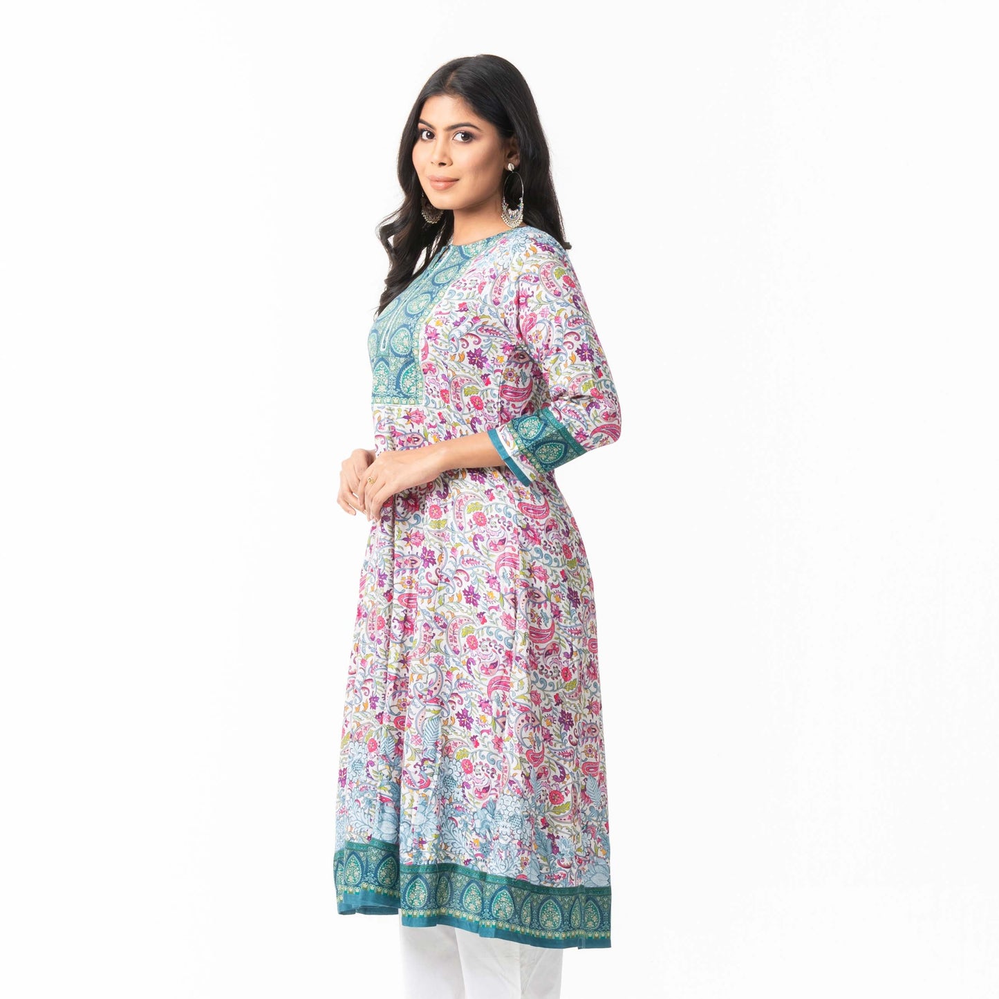 ETHNIC AVERAGE KURTI-DUSTY PRINT