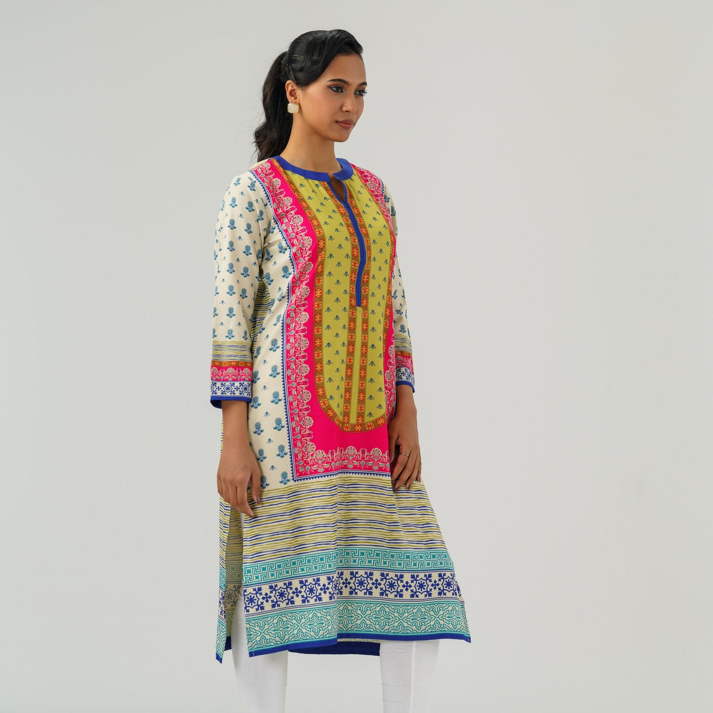 Womens Multicolor Printed Kurti