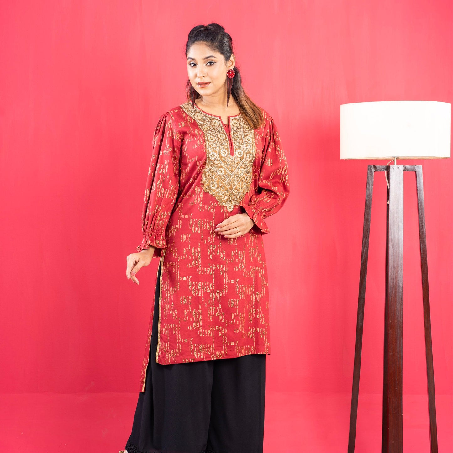 Ladies Premium Kurti- Maroon