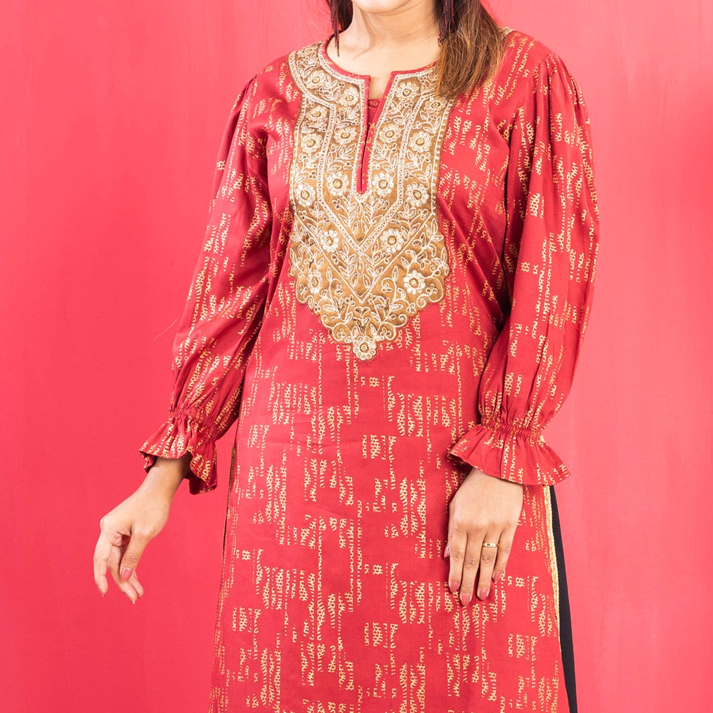 Ladies Premium Kurti- Maroon