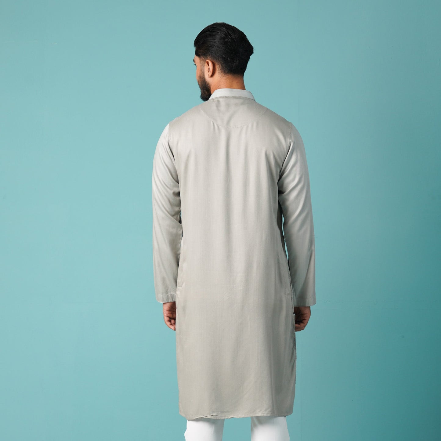 Mens Basic Panjabi-Grey