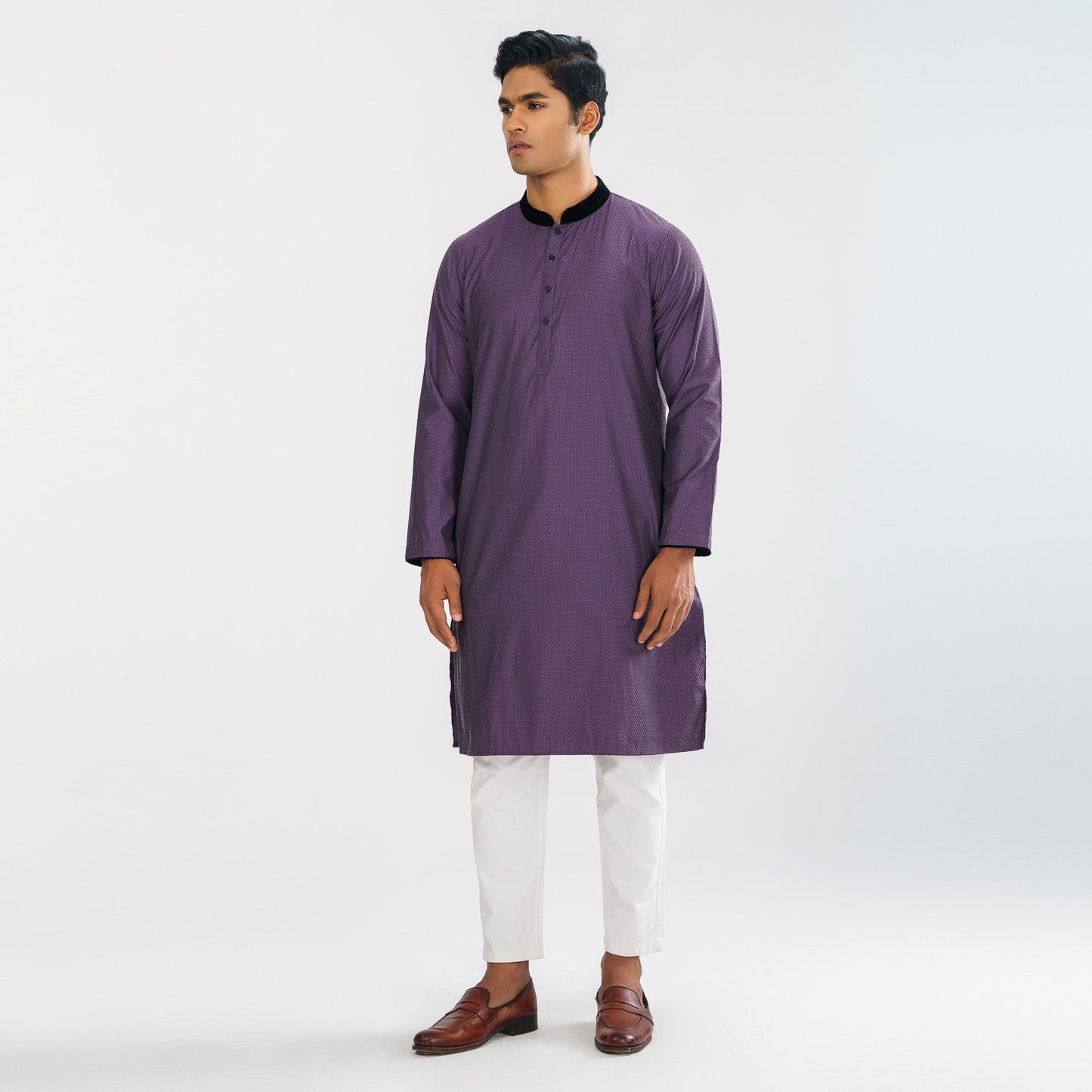 Mens Purple Basic Panjabi