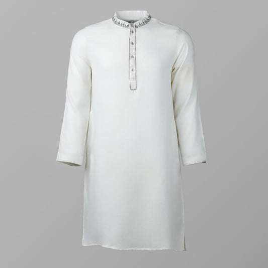 Mens White Karchupi Panjabi