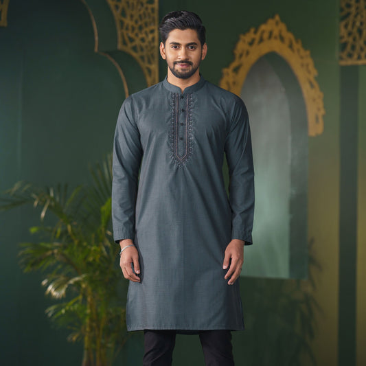 Mens Olive Karchupi Panjabi