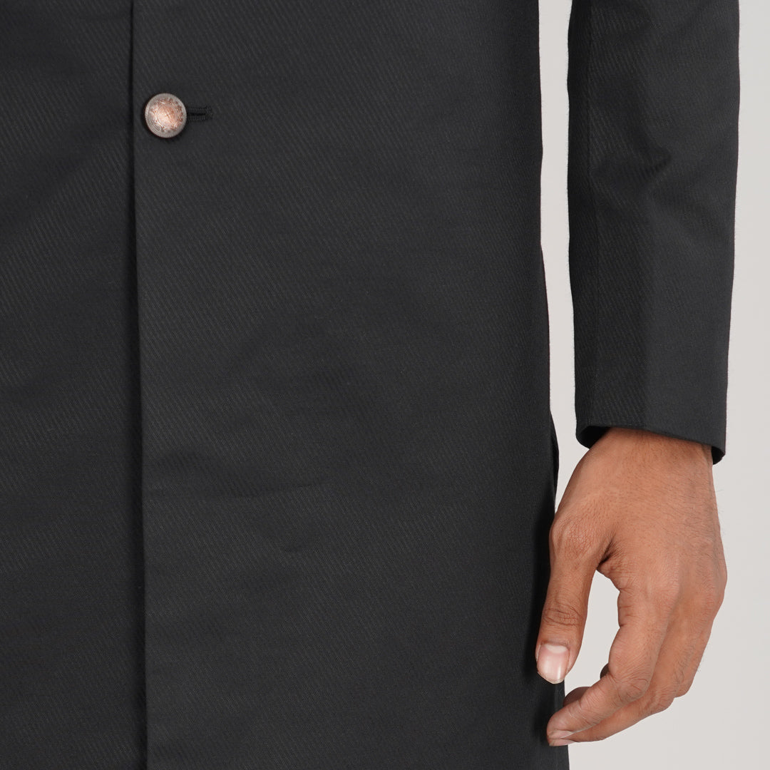 Men's Black Sherwani with Karchupi Work