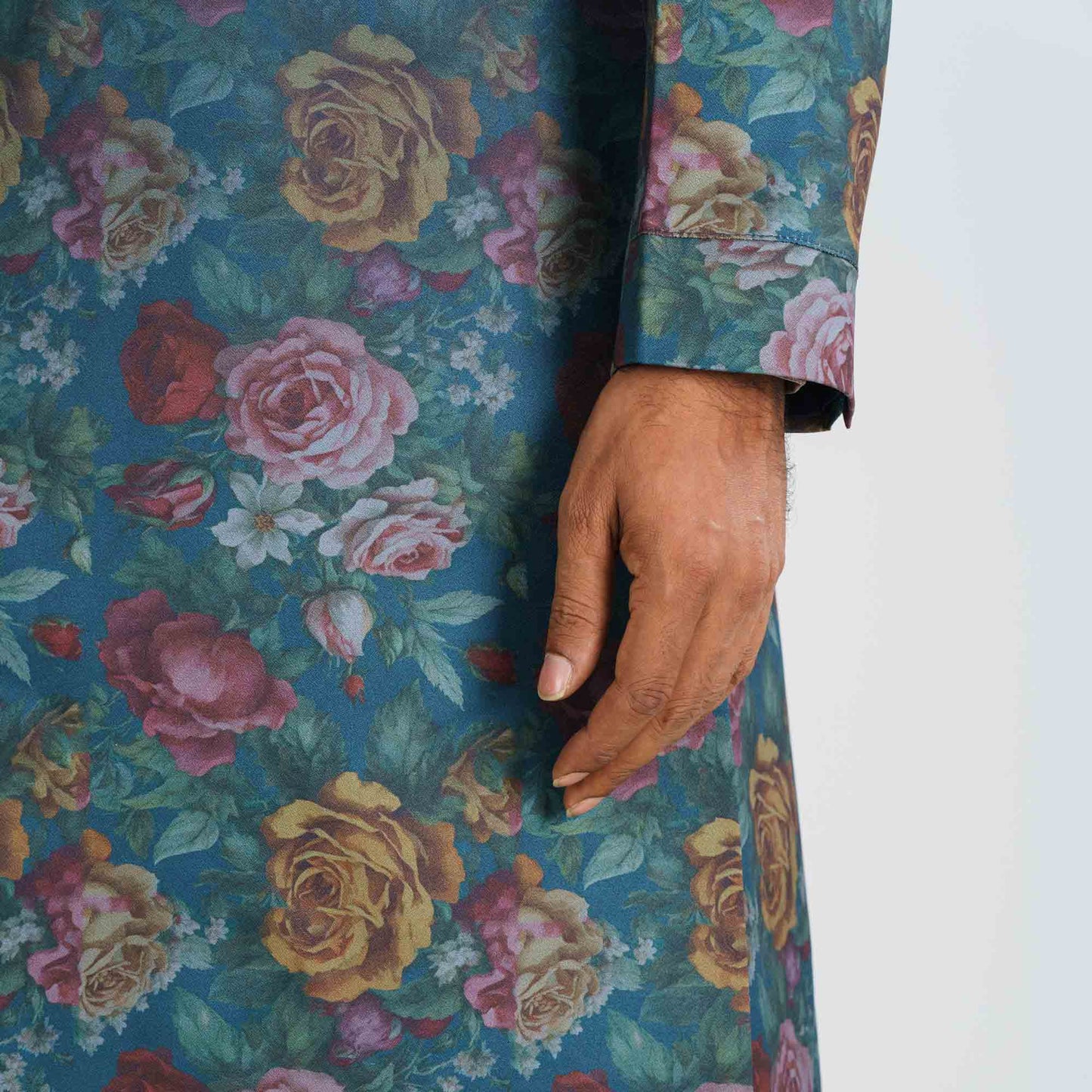 Men's Green Floral Sherwani