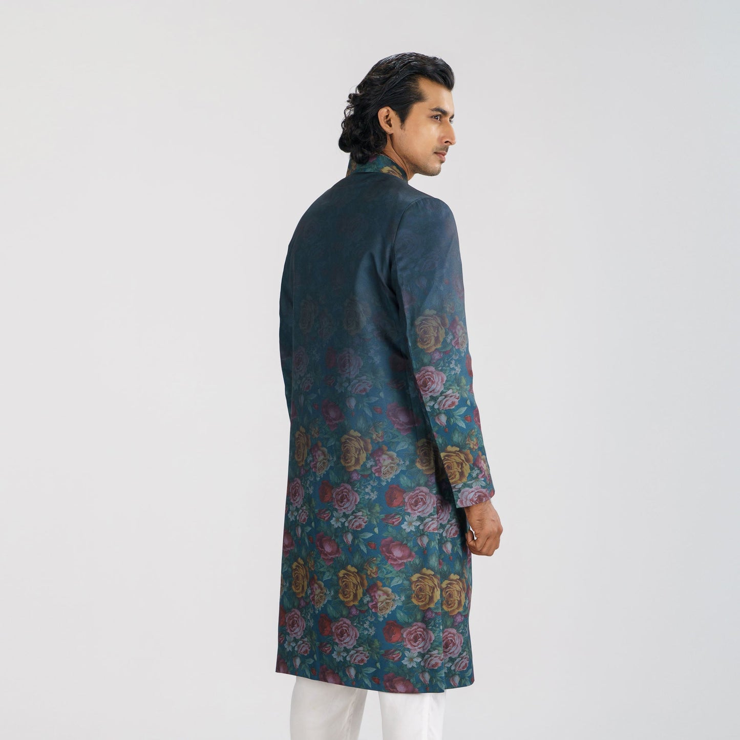 Men's Green Floral Sherwani