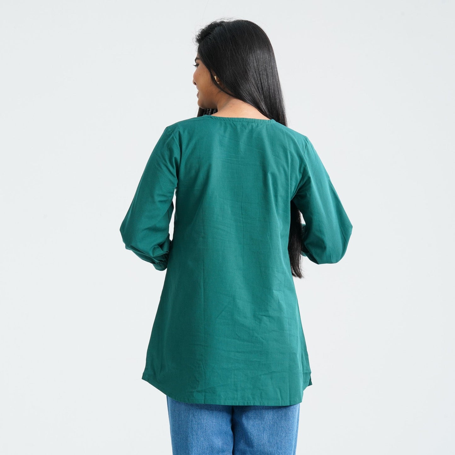 Women Green Silk Tunic