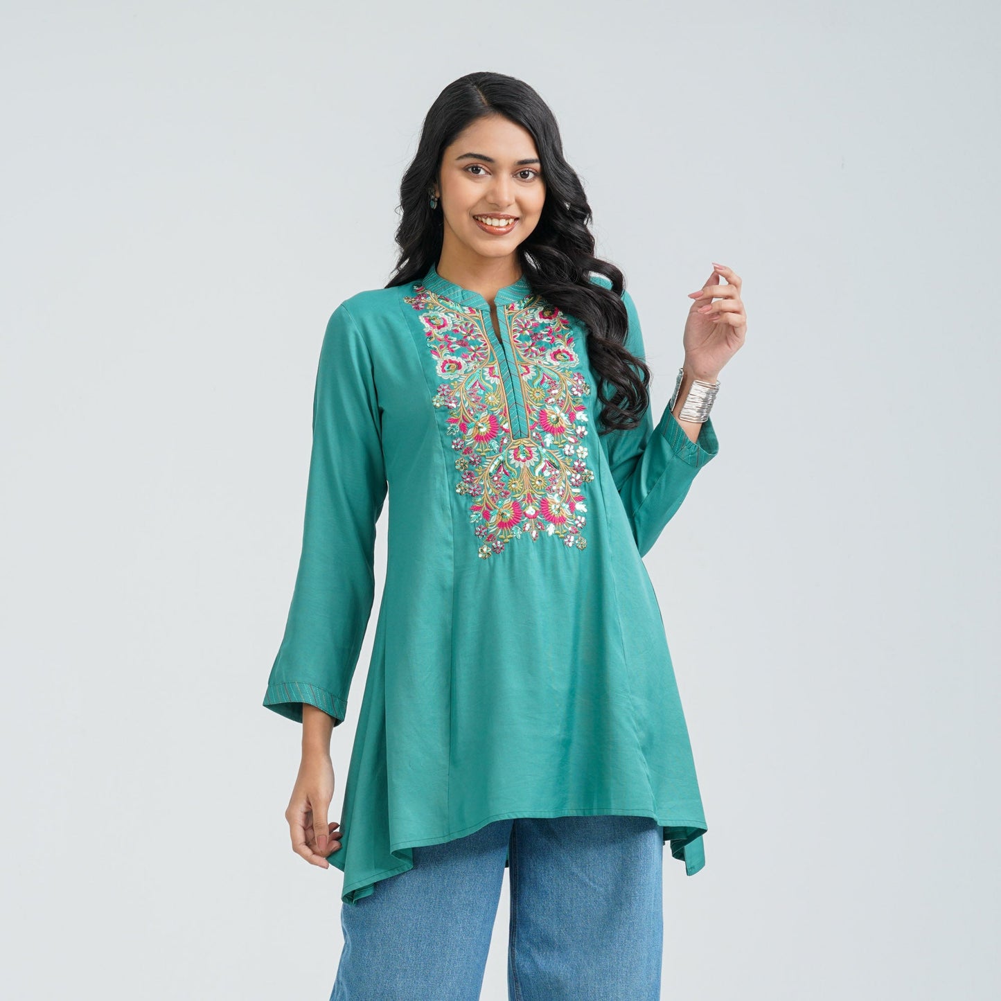 Women’s Blended Cotton Embroidered Tunic