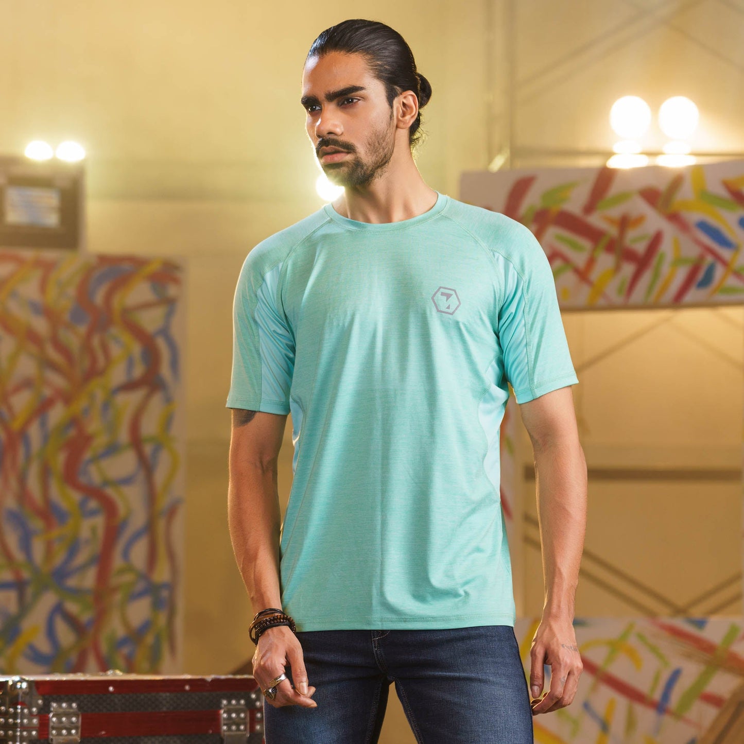 Men’s Mint-Green Activewear T-Shirt