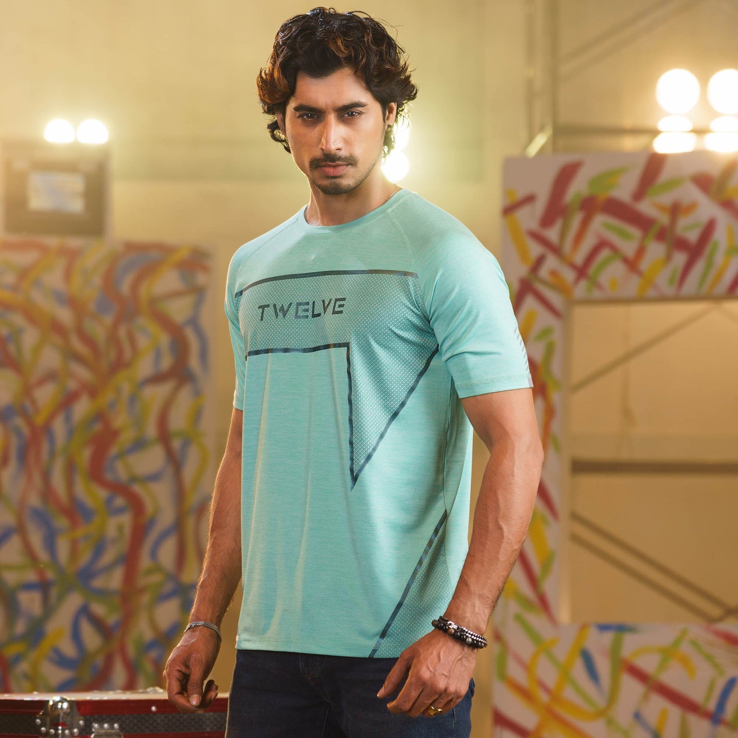 Men’s Mint-Green Activewear T-Shirt