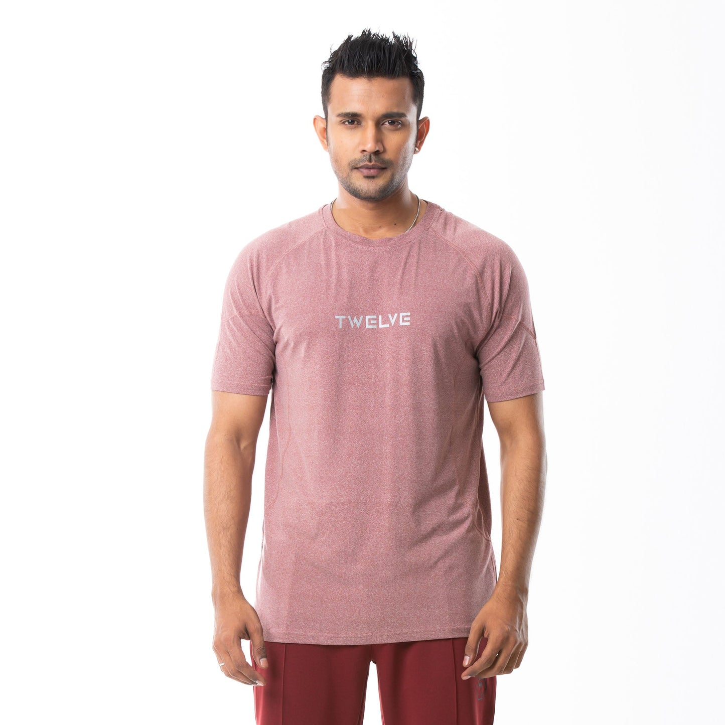 Men's White-Red Activewear T-Shirt