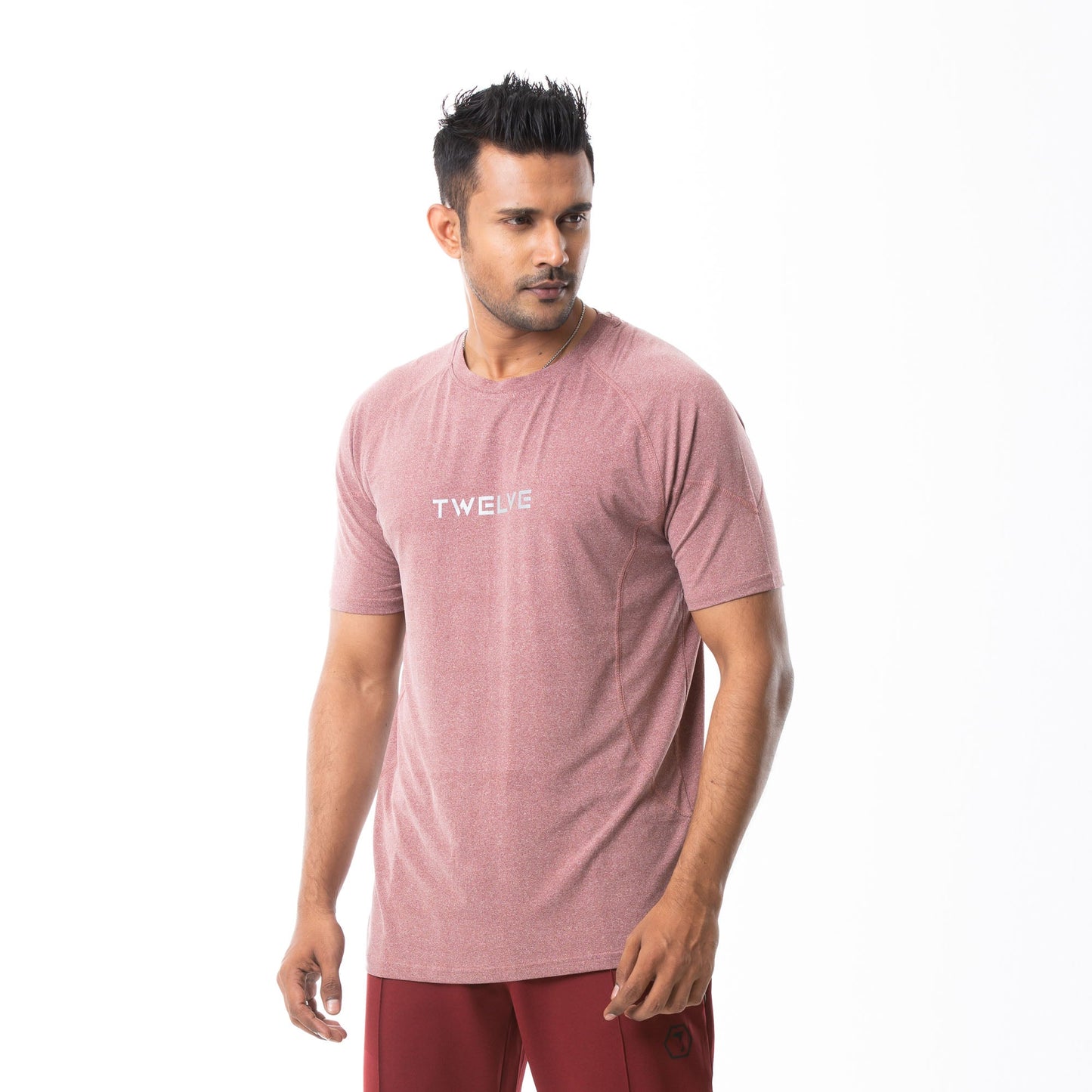 Men's White-Red Activewear T-Shirt