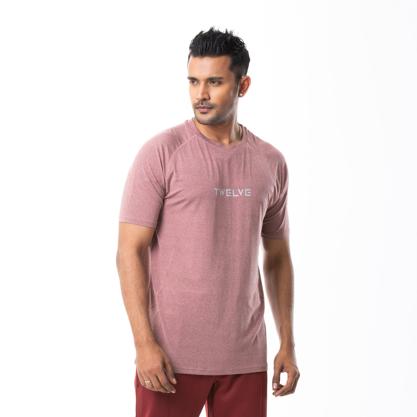 Men's White-Red Activewear T-Shirt