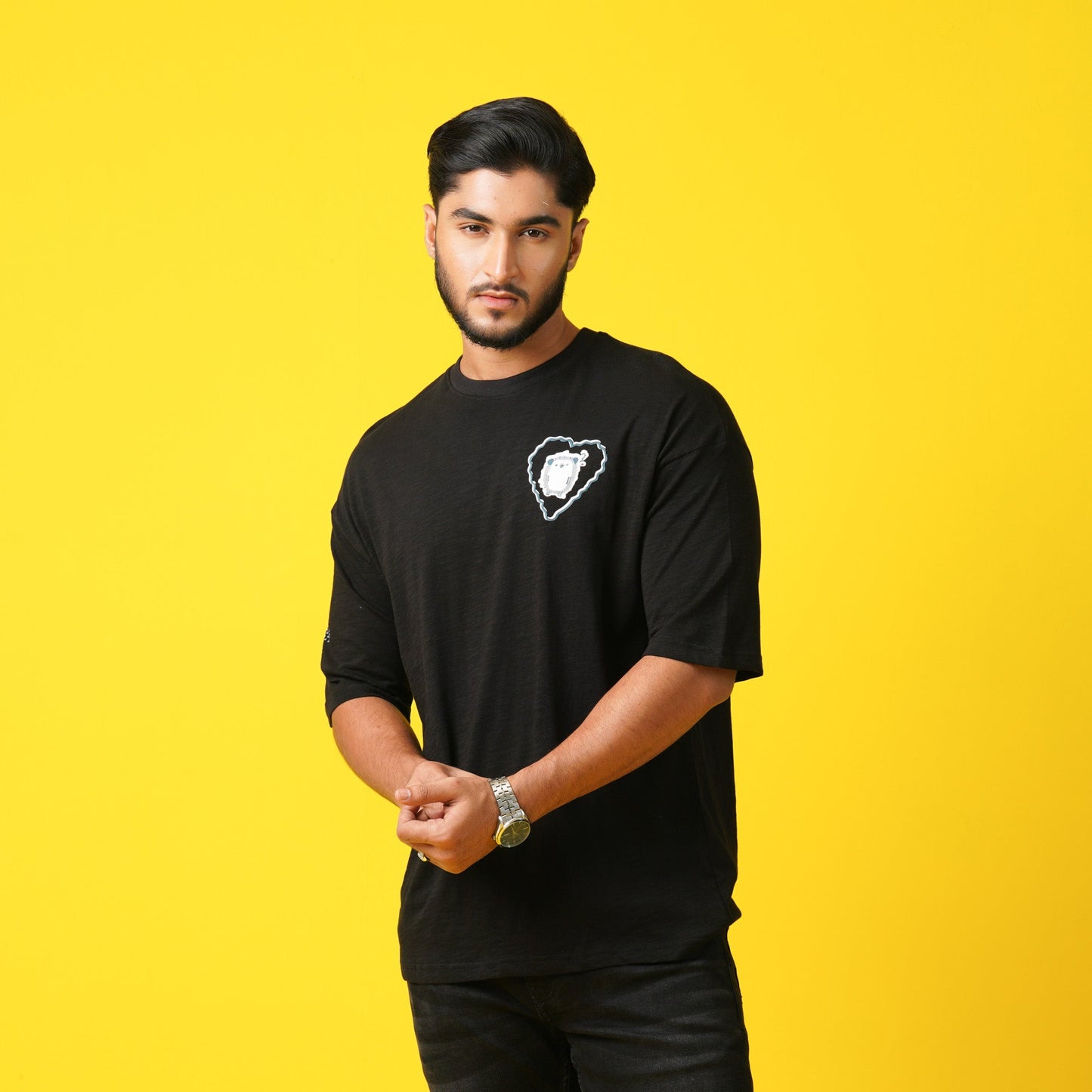 Men's Black Drop Shoulder T-Shirt