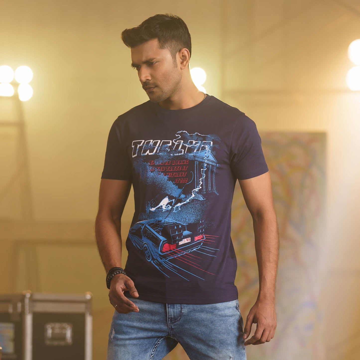 Men's Navy Blue Casual T-Shirt
