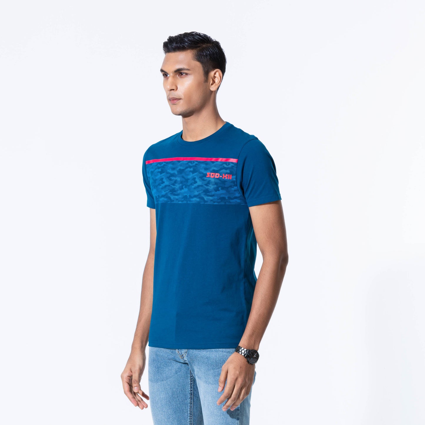 Mens Dark Teal Camo T-Shirt