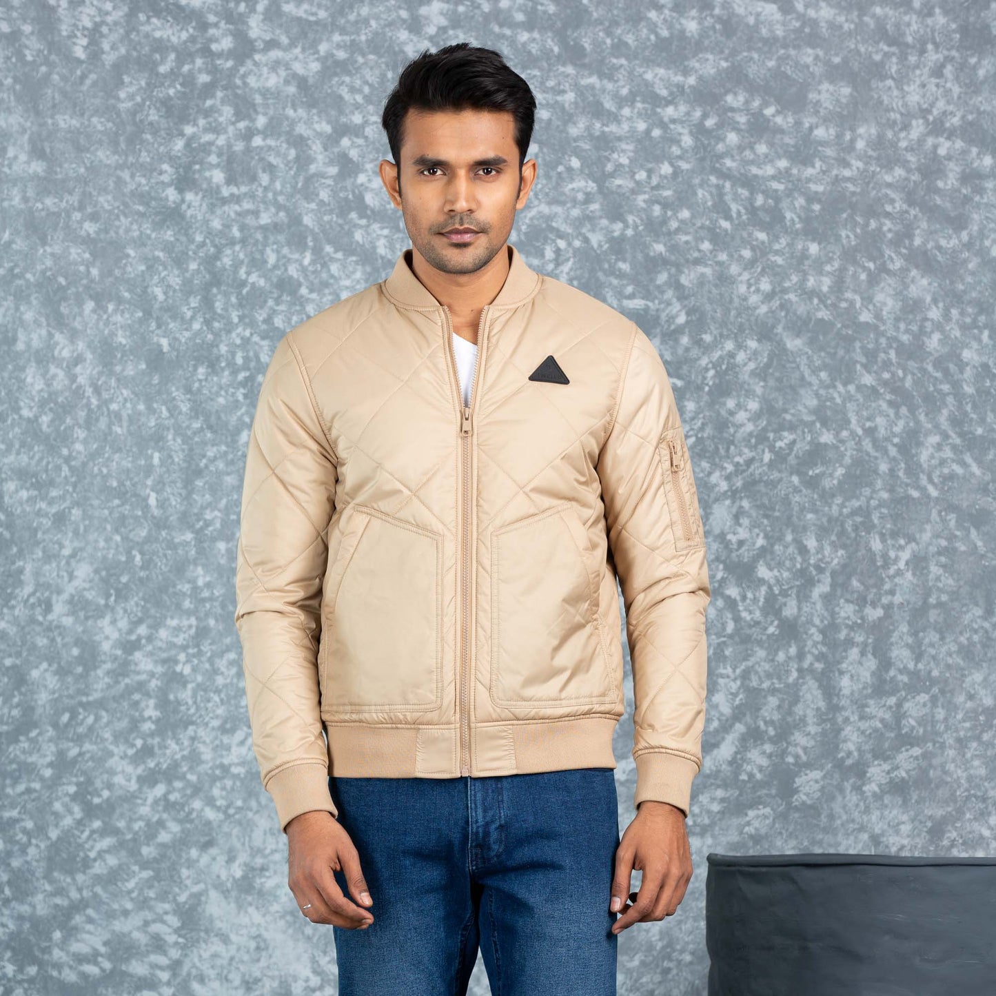 Mens Bomber Jacket- Beige