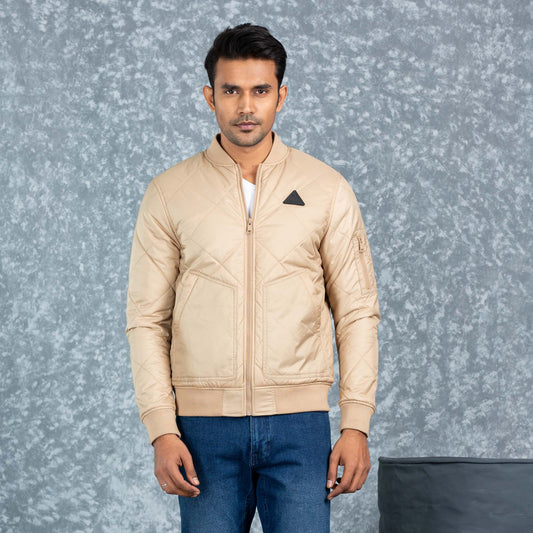 Mens Bomber Jacket- Beige