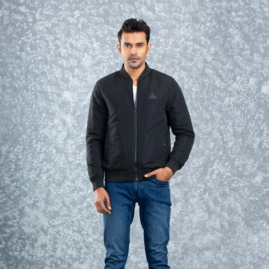 MENS REVERSIBLE BOMBER- BLACK/AOP