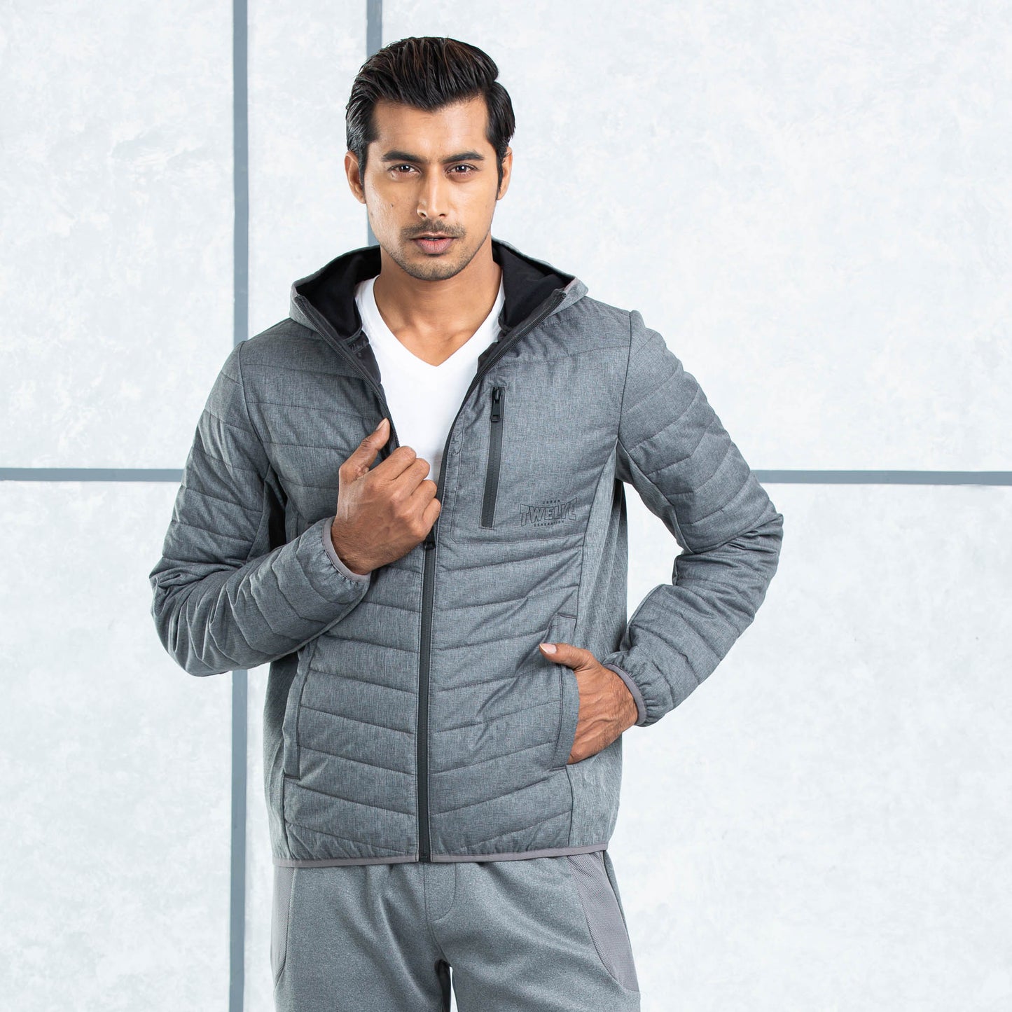 Mens Quilting Jacket- Grey