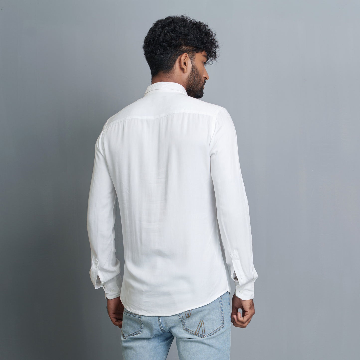 Men's White Printed Shirt