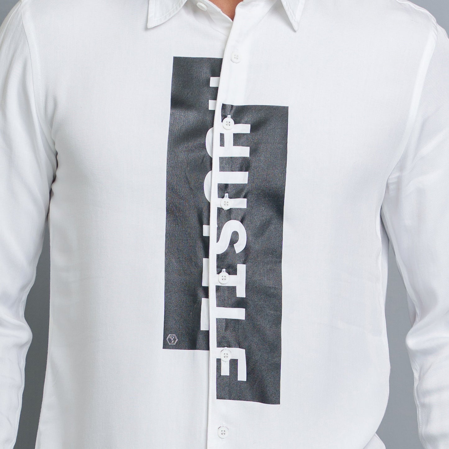Men's White Printed Shirt