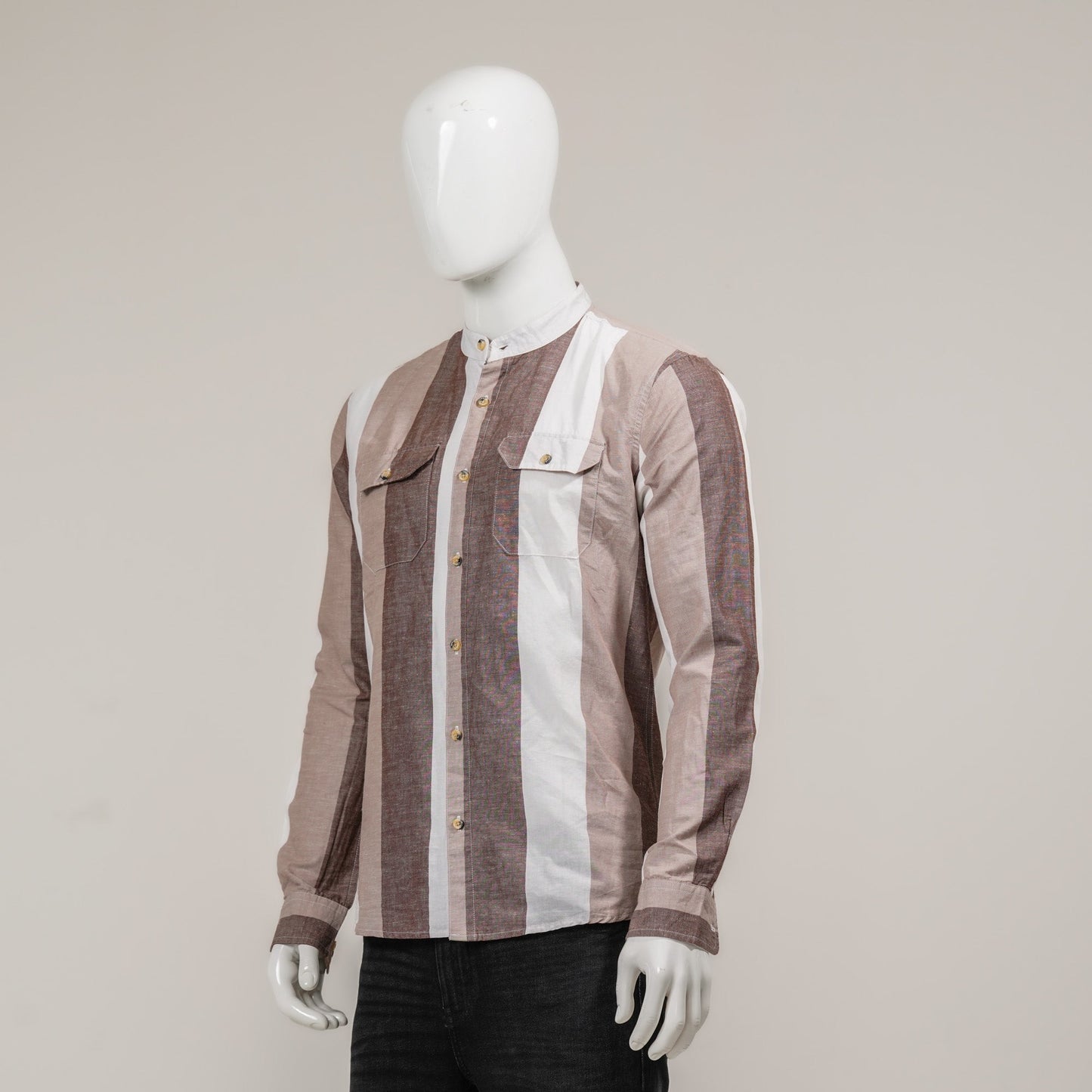 Mens Brown & White Shirt