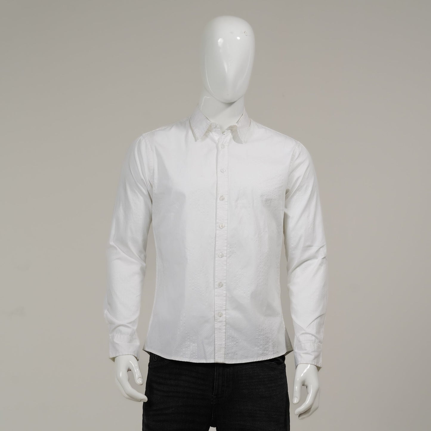 Mens White Long Sleeve Shirt
