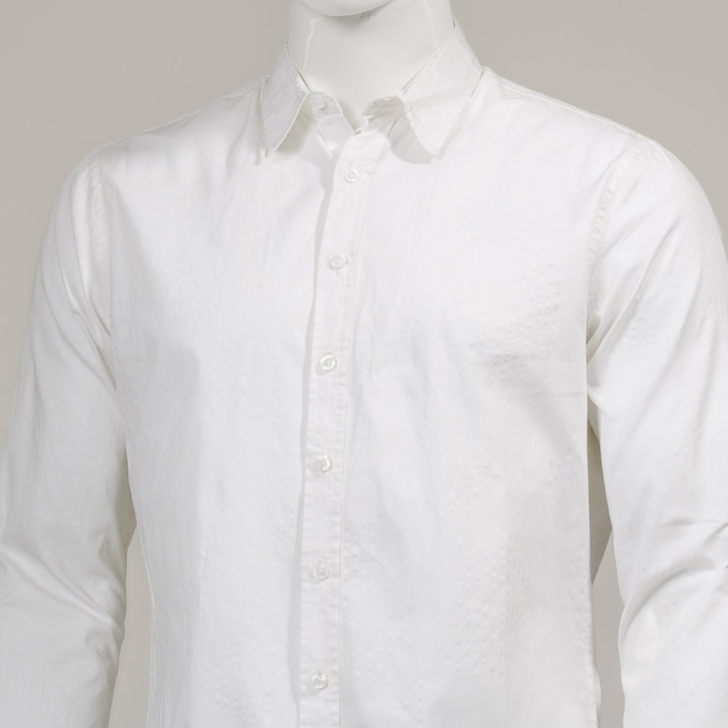 Mens White Long Sleeve Shirt