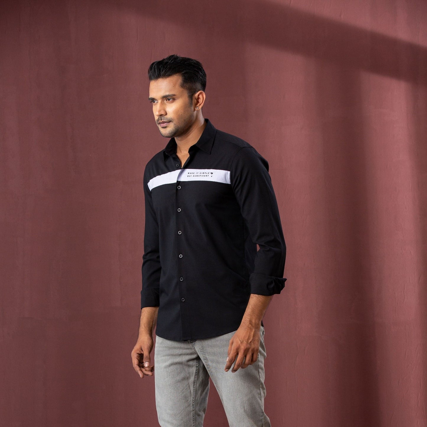 Men’s Black Printed Shirt