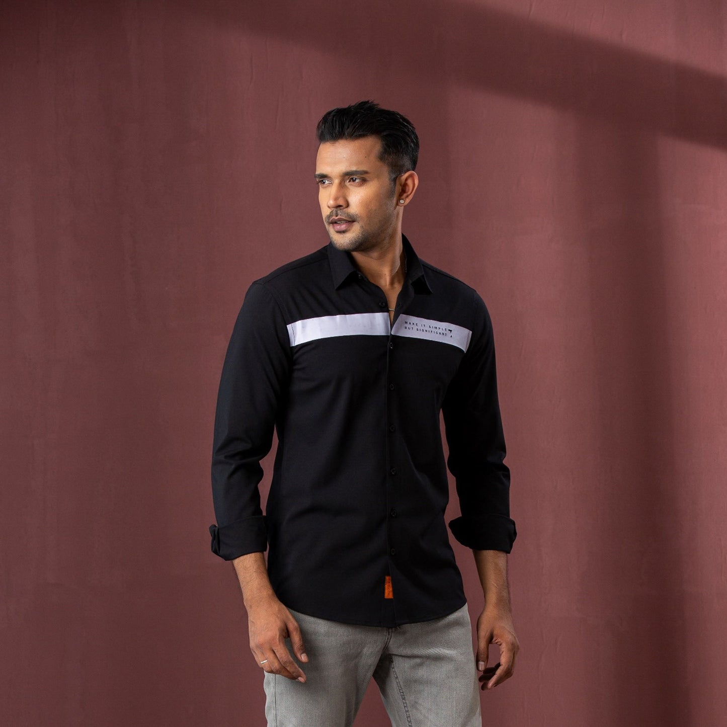 Men’s Black Printed Shirt