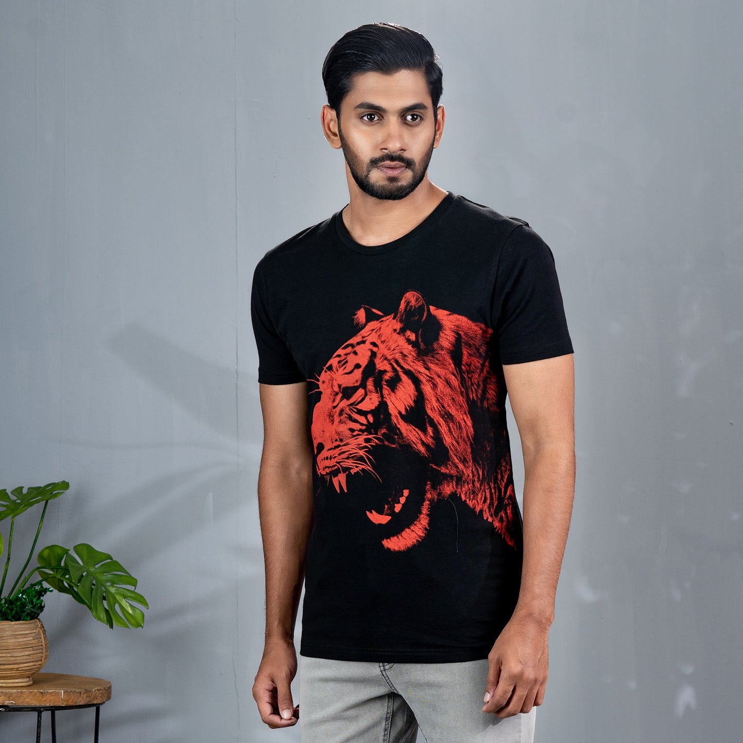 Men's Black Print T-Shirt