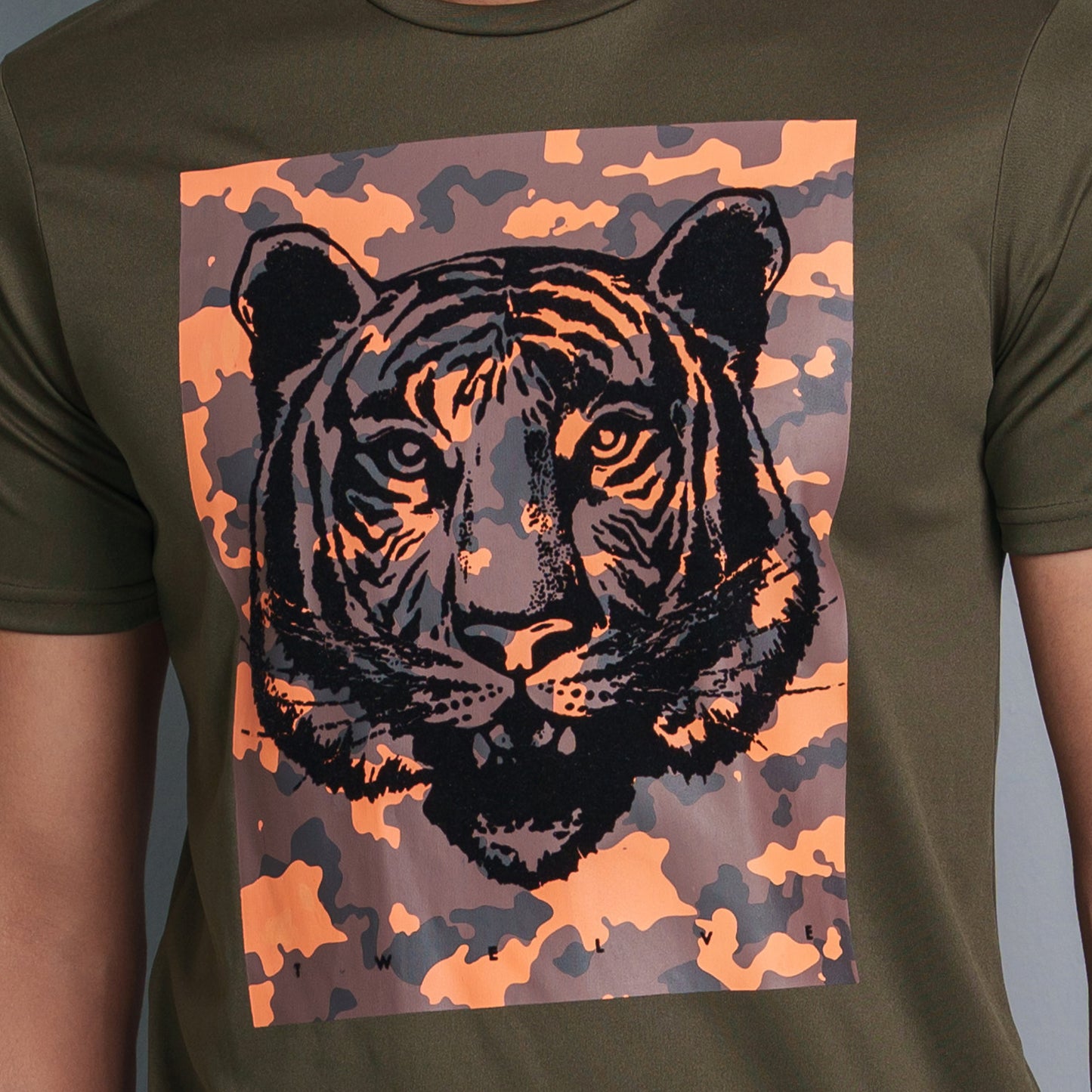 Mens Olive Cotton T-Shirt