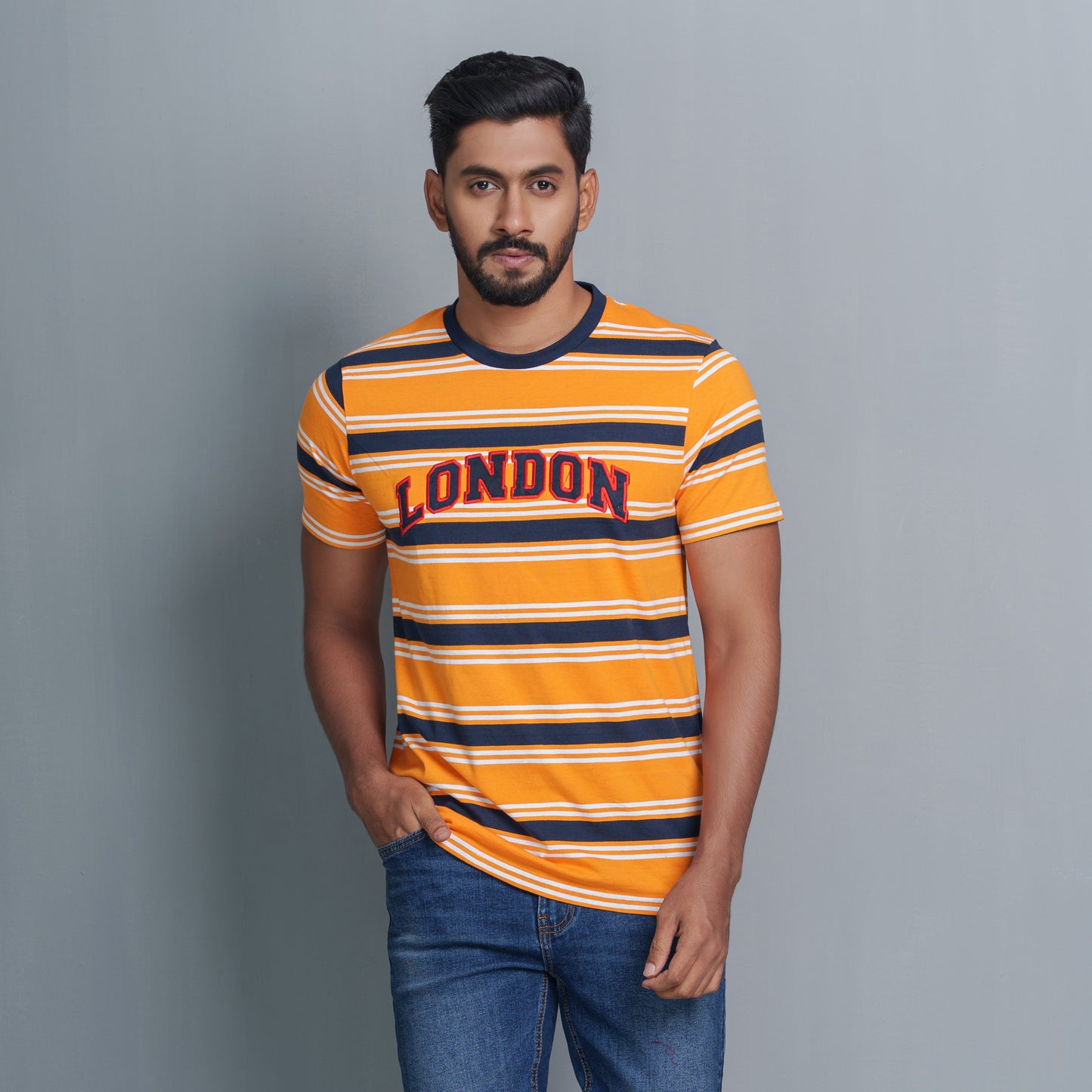 Men’s Yellow Striped T-Shirt