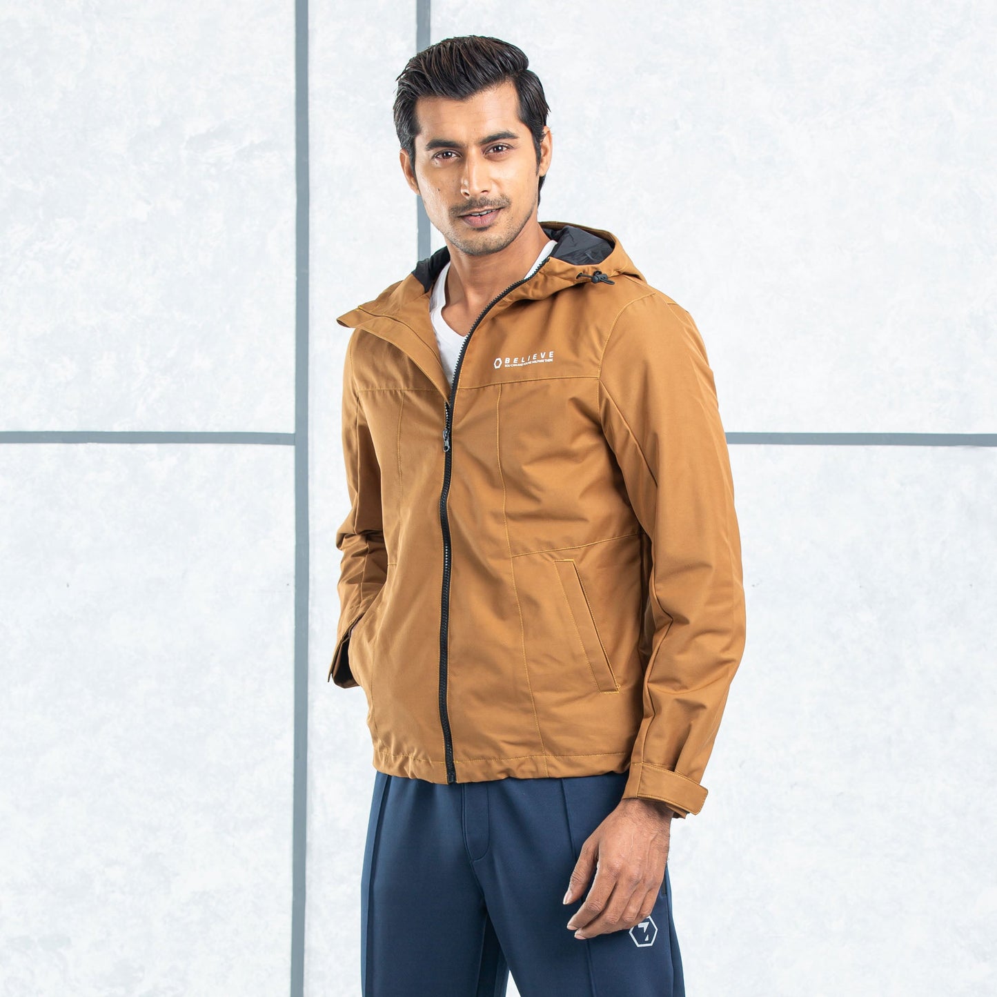 Mens Windbreaker-Khaki