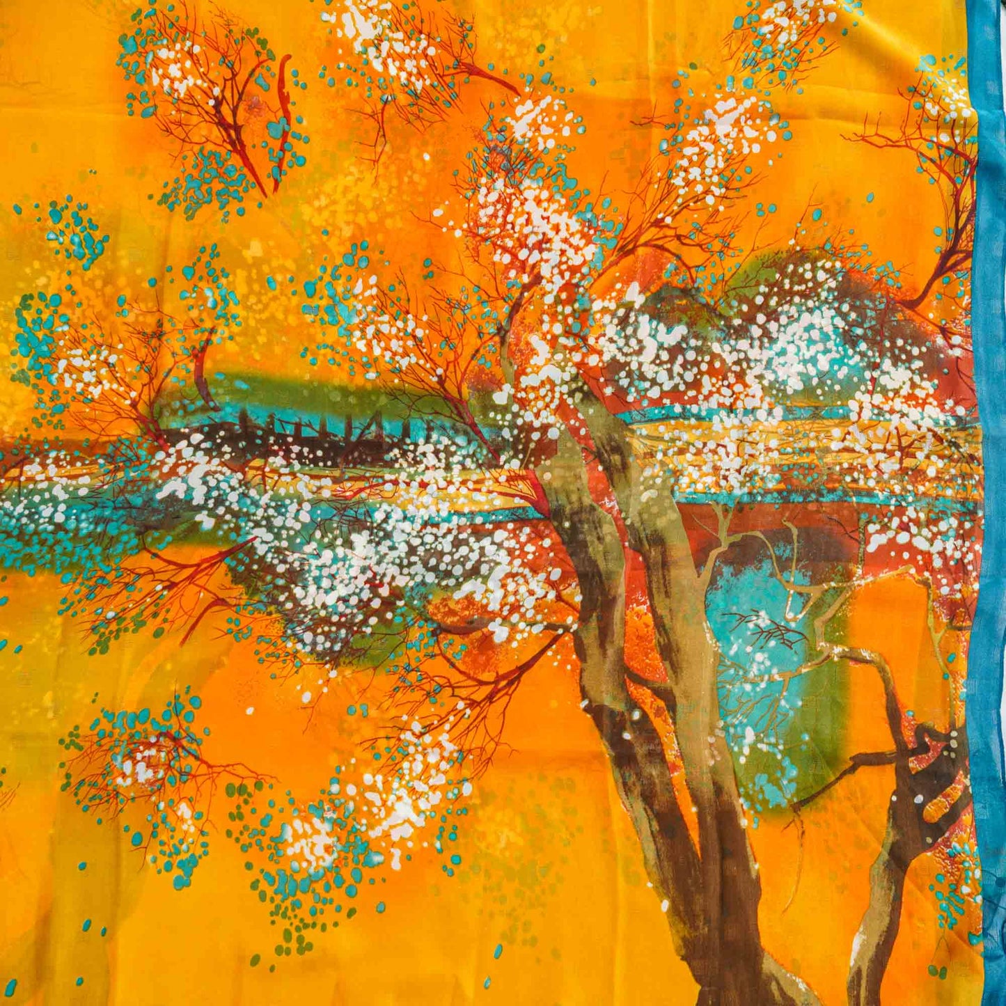 Womens Yellow & Brwon Scarf