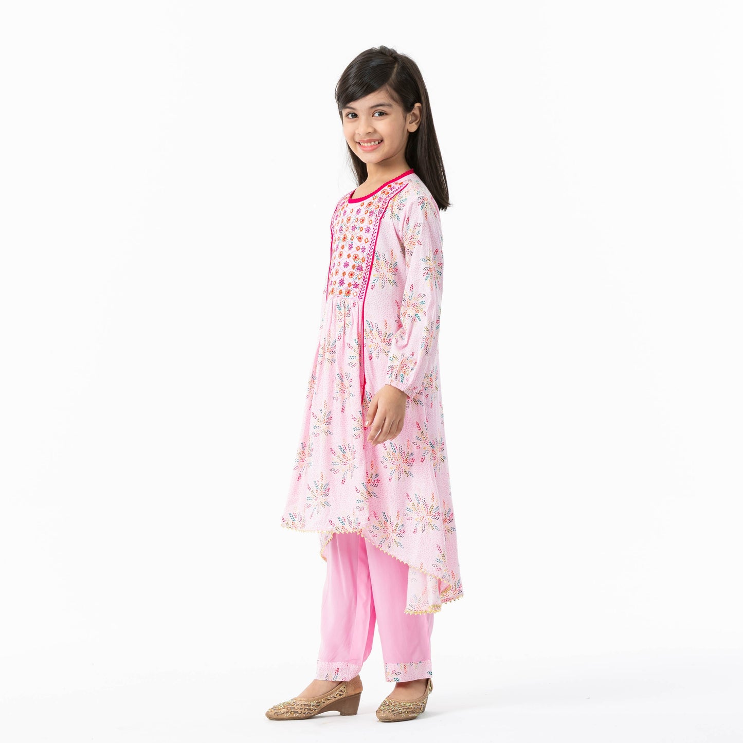 Girls Pink Ethnic Set