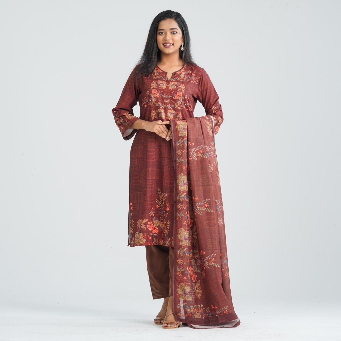 Women Blended Silk Three Piece Set