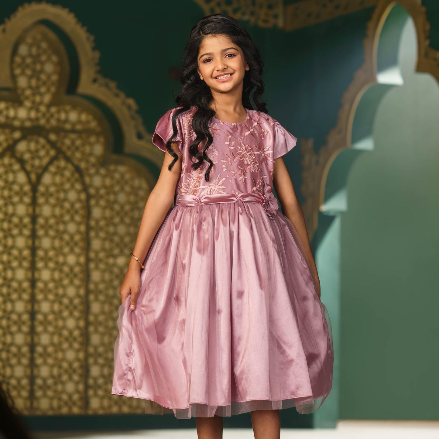 Girls Frock-Orchid Pink