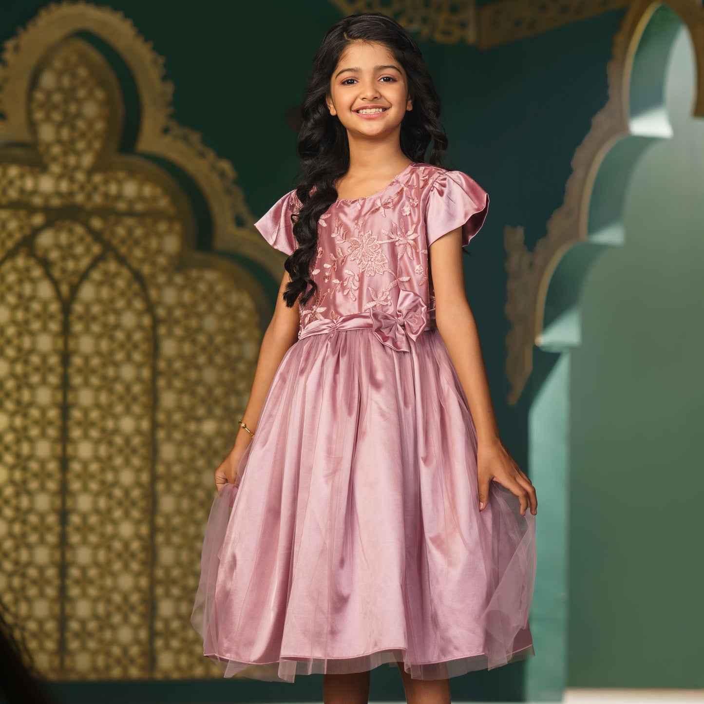 Girls Frock-Orchid Pink