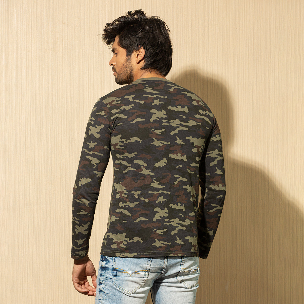 Mens L/S T-Shirt - Olive Camo