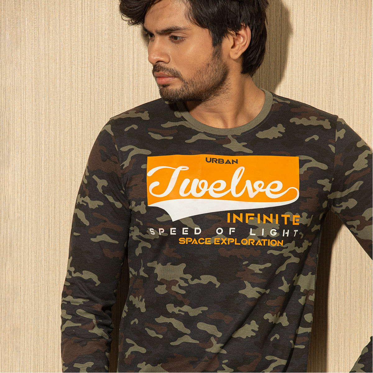 Mens L/S T-Shirt - Olive Camo