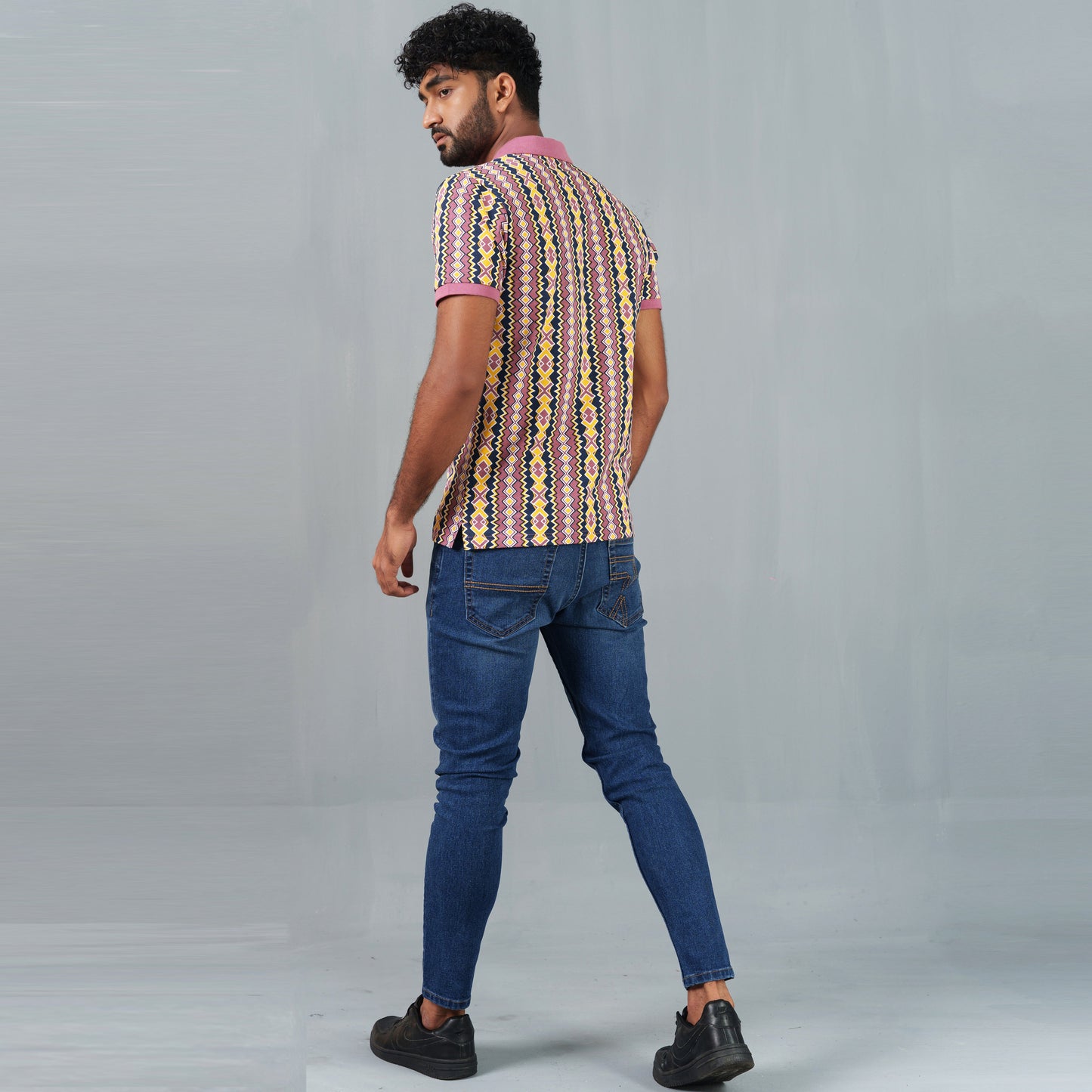 Mens Casual Light Pink Polo