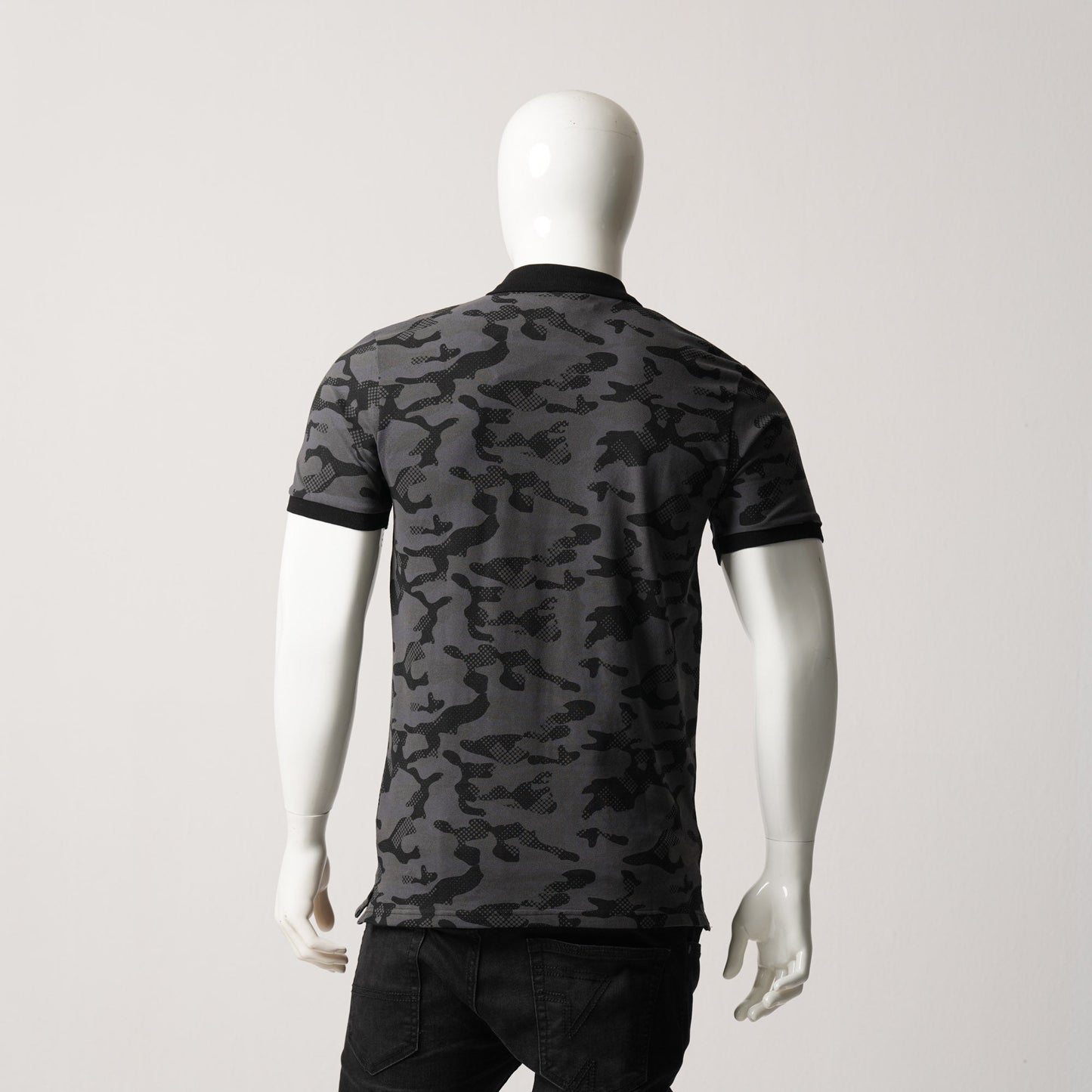 MENS POLO-BLACK AOP