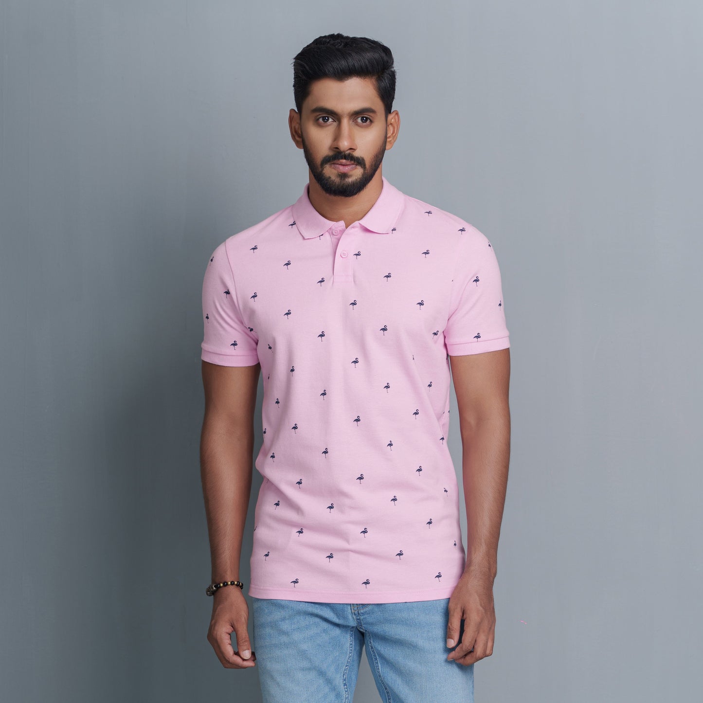 Men's Casual Light Pink Polo