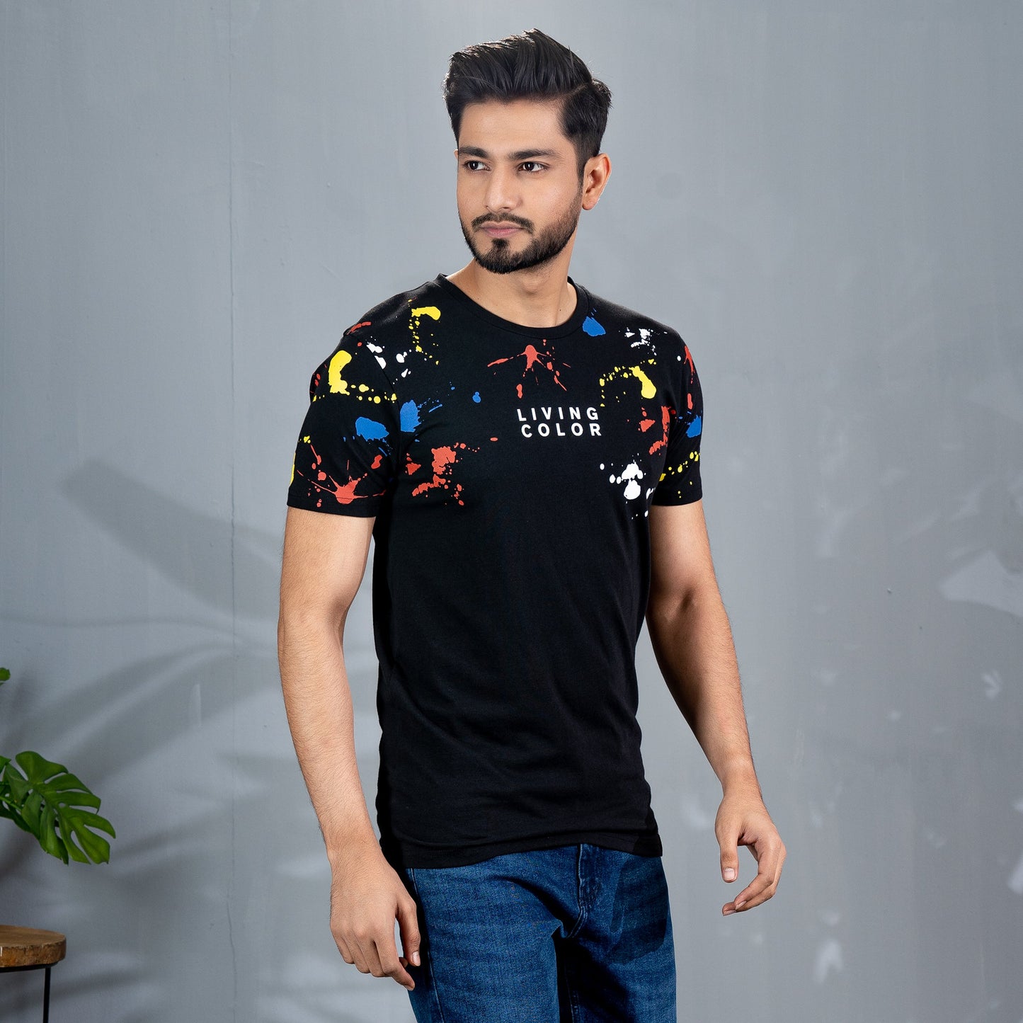 Men's Black Abstract T-Shirt