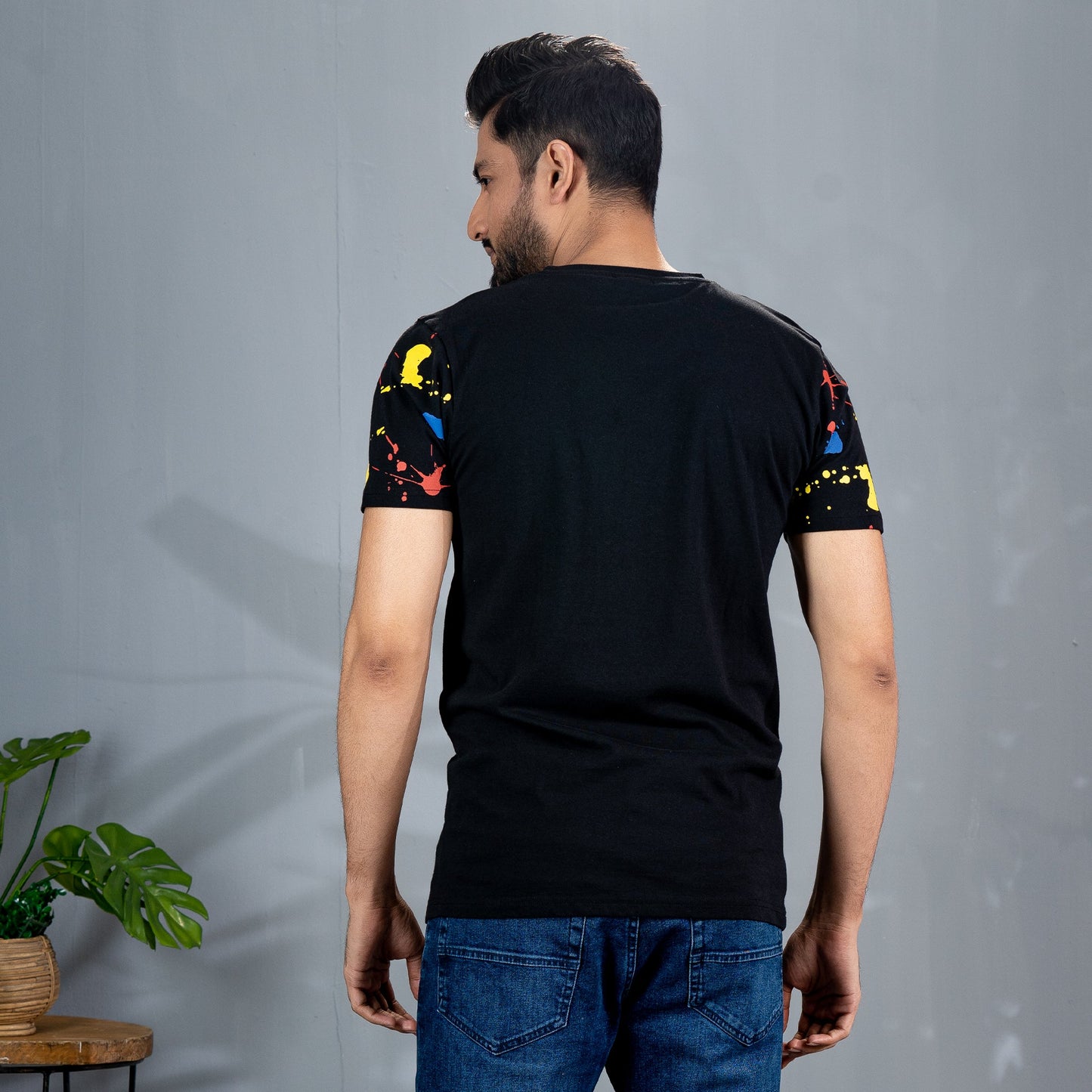 Men's Black Abstract T-Shirt